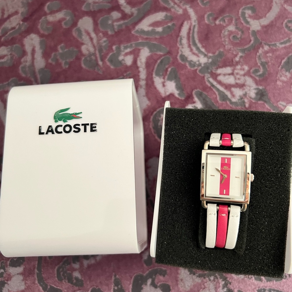 Lacoste New Vintage Pink and White Watch - Picture 5 of 7